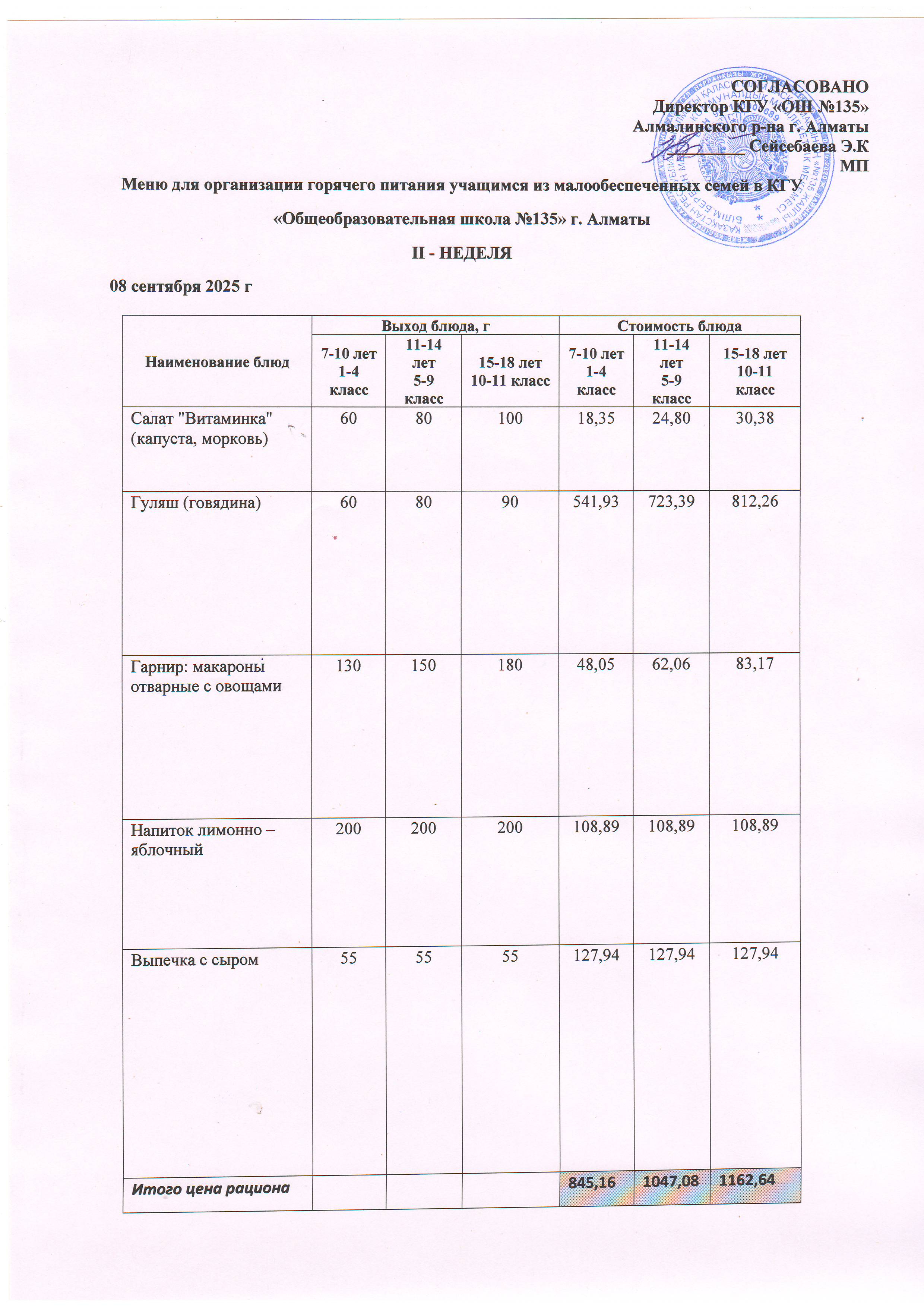 Меню на 08.09.2025